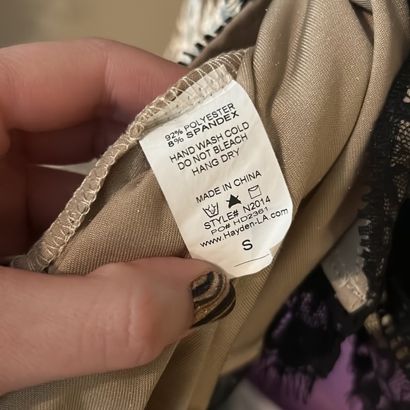 Gold Velvet Tank with Black Lace - Picture 5 of 6